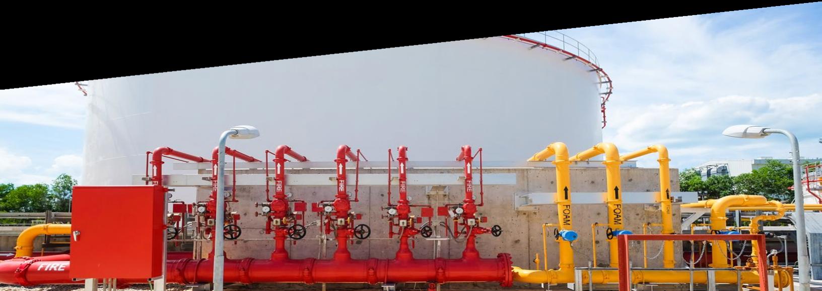 Industrial fire protection pipework